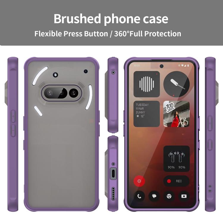 Funda híbrida TPU y PC para teléfono 3A Fan Dun Series (Morado)