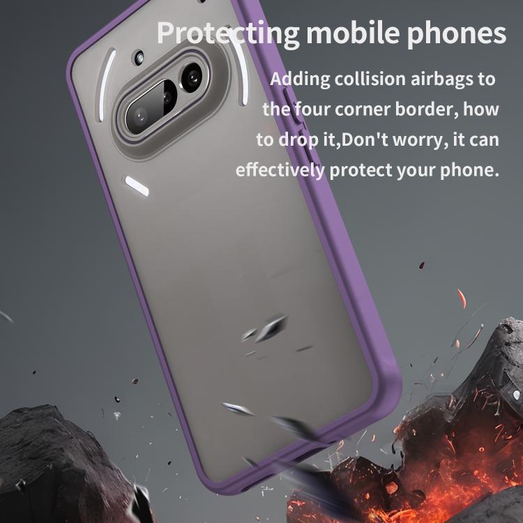 Funda híbrida TPU y PC para teléfono 3A Fan Dun Series (Morado)