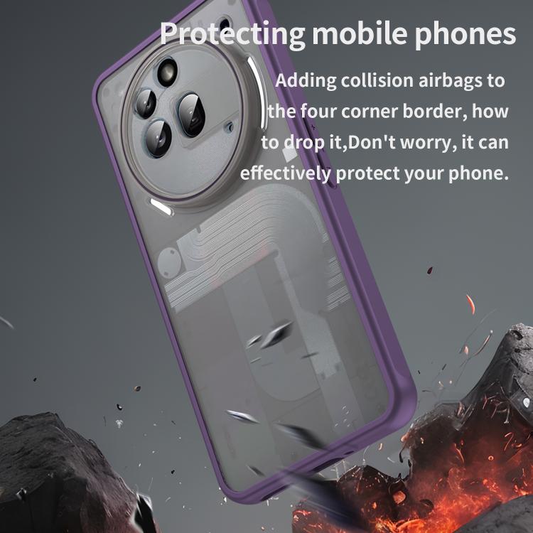 Funda híbrida TPU y PC para teléfono 3A Pro Fan Dun Series (Morado)