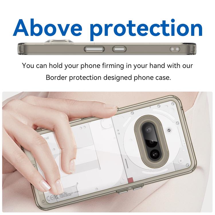 Funda Híbrida Acrílico y TPU para Teléfono 3A (Gris Transparente)