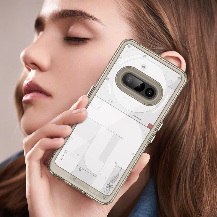 Funda Híbrida Acrílico y TPU para Teléfono 3A (Gris Transparente)