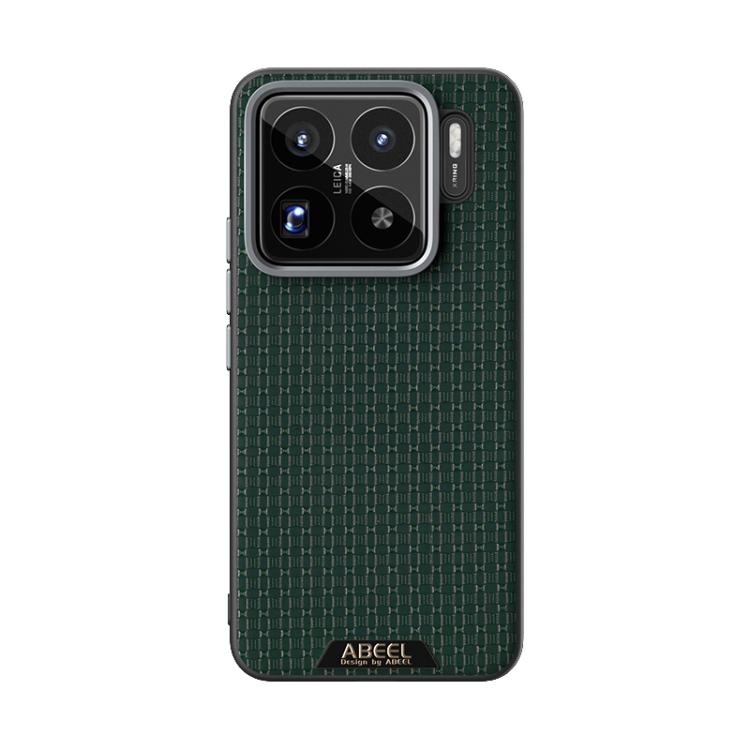 Para Xiaomi 15S Pro ABEEL Ruyi Pattern 6D Micro Relief MagSafe Funda de cuero para teléfono (verde)