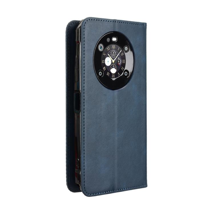 Funda de Cuero para Fossibot F109 con Textura Retro y Hebilla Magnética (Azul)