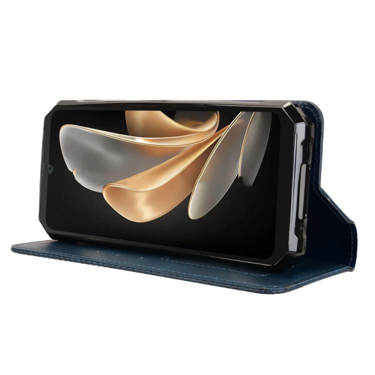 Funda de Cuero para Fossibot F109 con Textura Retro y Hebilla Magnética (Azul)