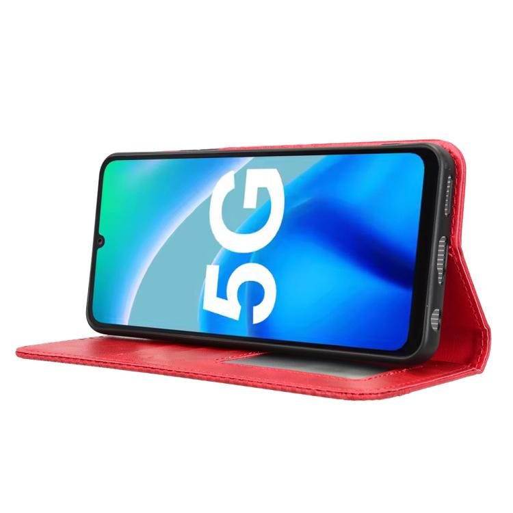 Funda de Cuero Fossibot S1 5G Textura Retro Hebilla Magnética (Roja)