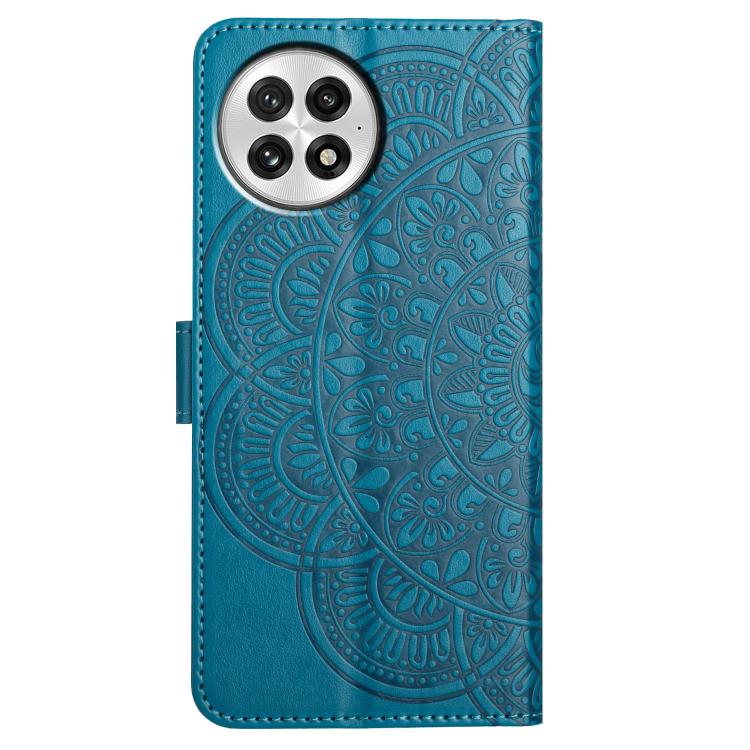 Funda cuero relieve floral OnePlus 13 (Azul)