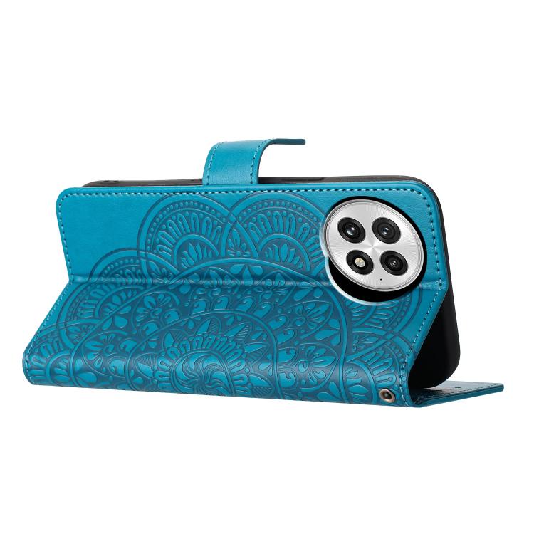 Funda cuero relieve floral OnePlus 13 (Azul)