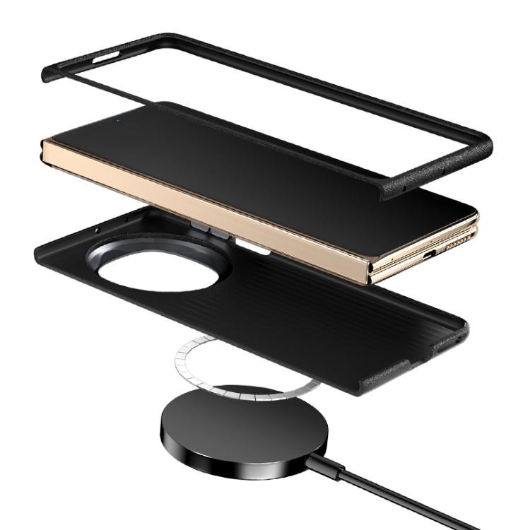 Funda de Cuero con Micro Relieve 6D Abeel Ruyi para Huawei Mate X6 (Negra)