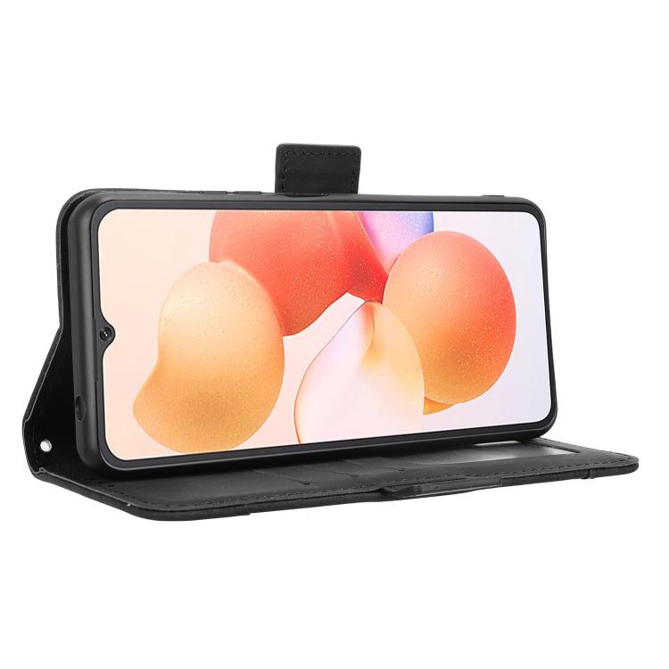 Funda de Piel Textura Becerro para Cubot A10 con Ranuras para Tarjetas (Negra)