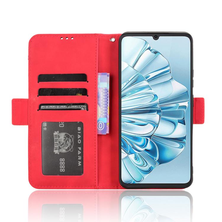 Funda de Piel Textura de Becerro para Cubot A20 con Ranuras para Tarjetas (Roja)