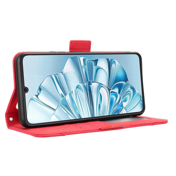 Funda de Piel Textura de Becerro para Cubot A20 con Ranuras para Tarjetas (Roja)