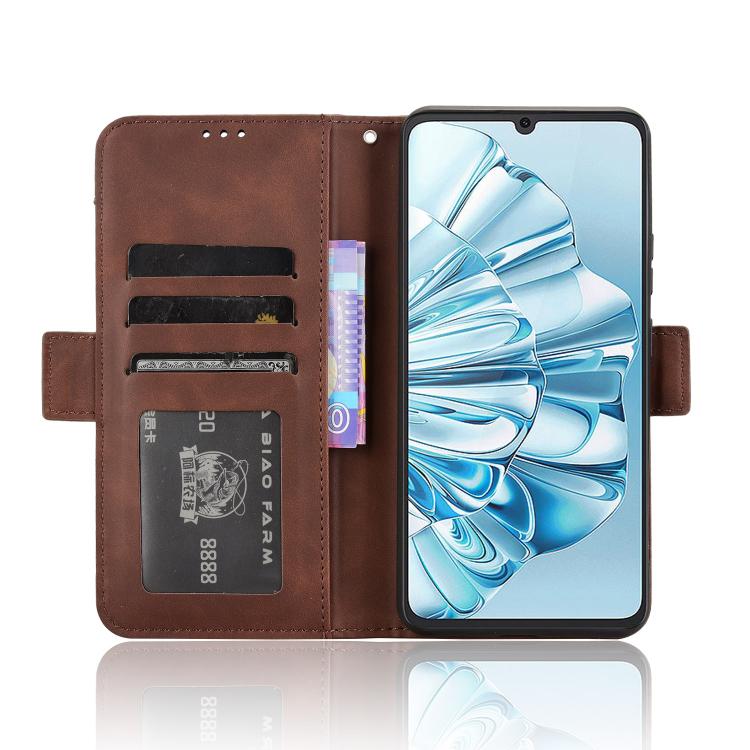 Funda de Piel Textura de Becerro con Ranuras para Tarjetas para Cubot A20 (Marrón)