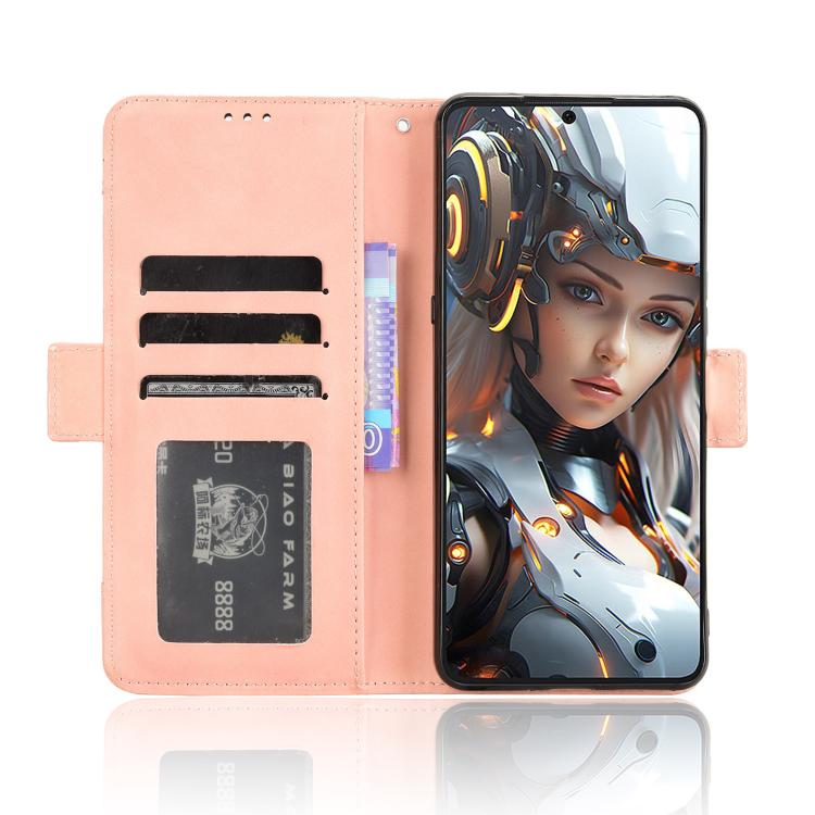 Funda de Piel Textura Becerro con Ranuras para Tarjetas para Cubot Max 5 (Rosa)