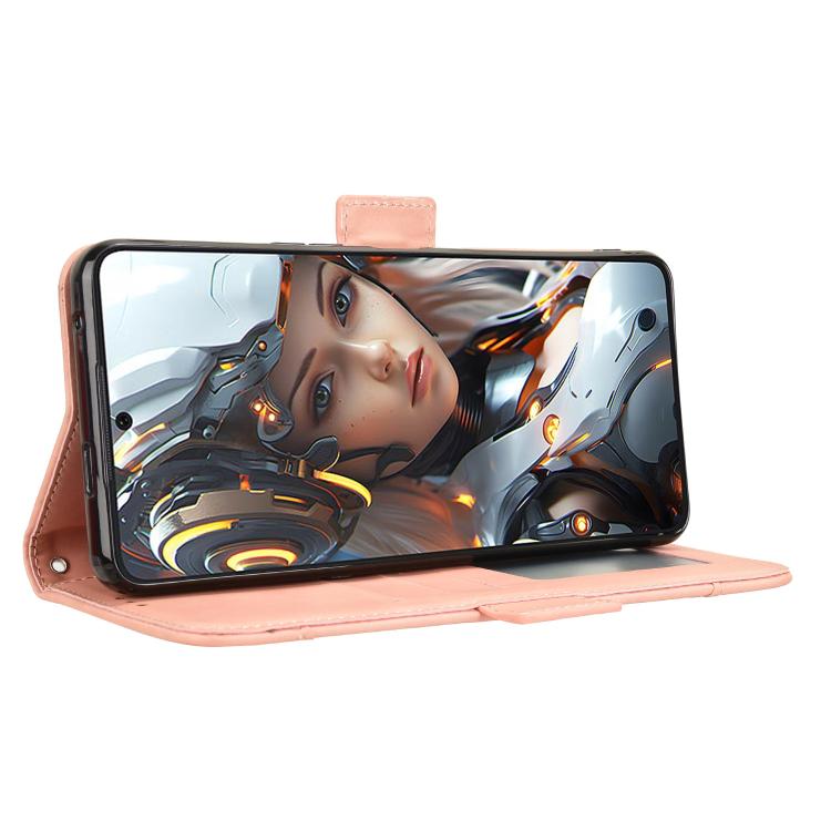Funda de Piel Textura Becerro con Ranuras para Tarjetas para Cubot Max 5 (Rosa)