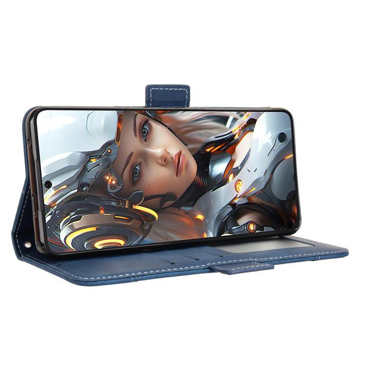 Funda de Piel Textura Becerro con Ranuras para Tarjetas para Cubot Max 5 (Azul)