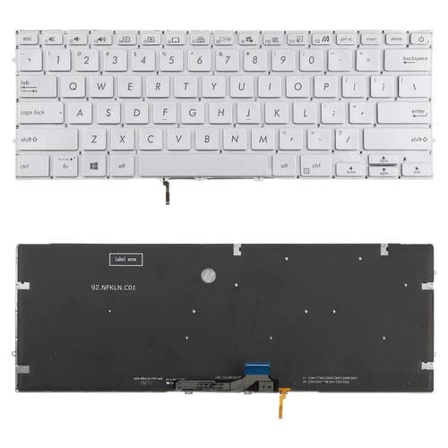 Clavier rétroéclairé Asus Ux431 X431 V431 K431 S431 X431Fac Ux431U Ux431F U4500F (Argenté)