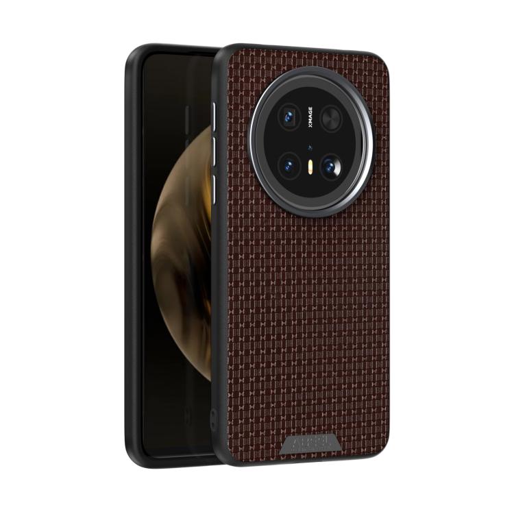 Funda de Cuero con Microrelieve 6D Magsafe para Huawei Mate 70 Pro / 70 Pro+ (Marrón)