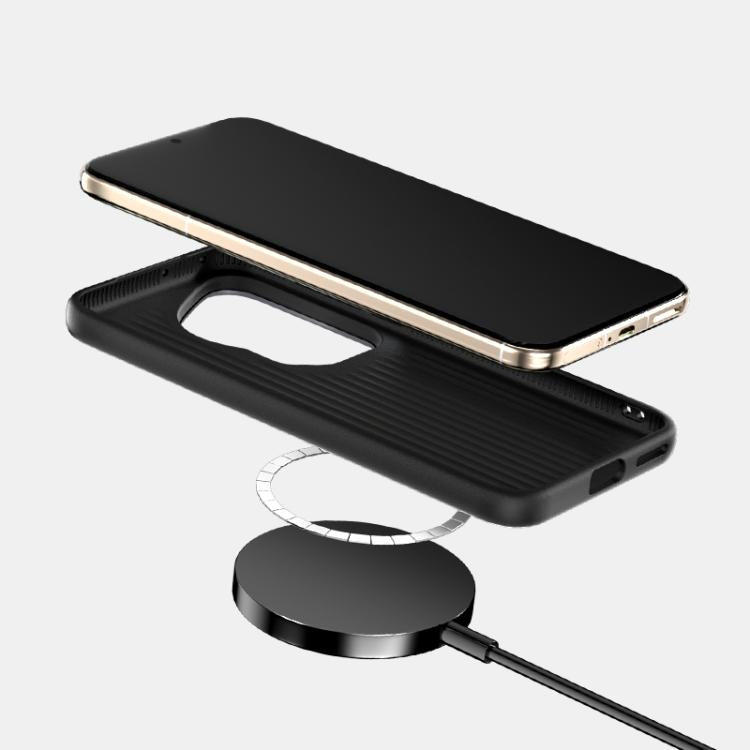 Funda de Cuero con Micro Relieve Magsafe 6D para Huawei Pura 70 Ultra (Verde)