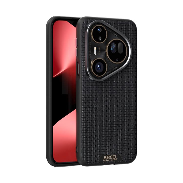 Funda de cuero con micro relieve MagSafe 6D para Huawei Pura 80 Ultra 5G (negra)