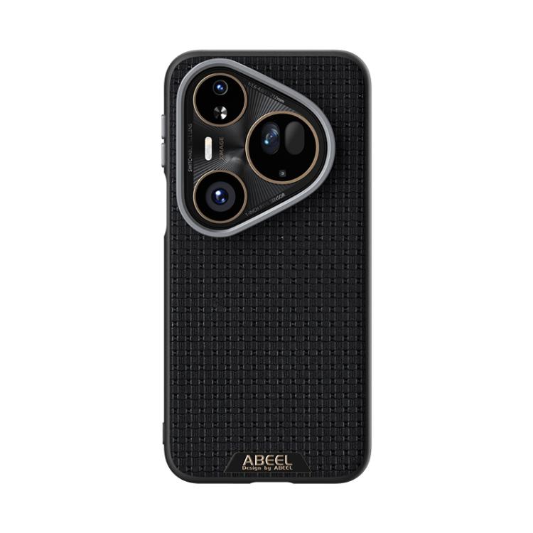 Funda de cuero con micro relieve MagSafe 6D para Huawei Pura 80 Ultra 5G (negra)
