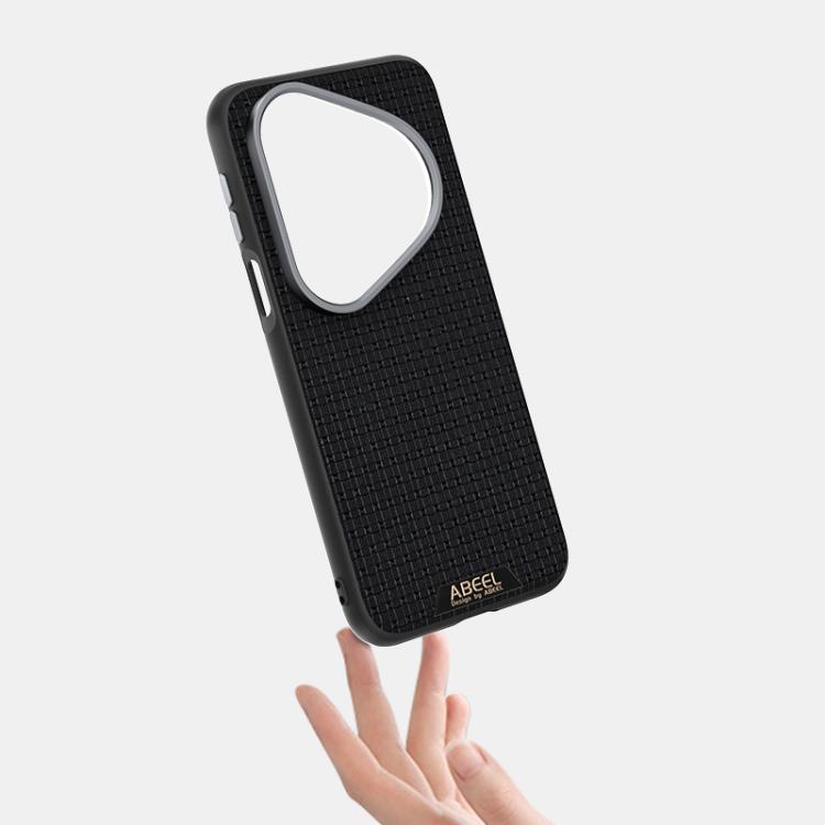 Funda de cuero con micro relieve MagSafe 6D para Huawei Pura 80 Ultra 5G (negra)