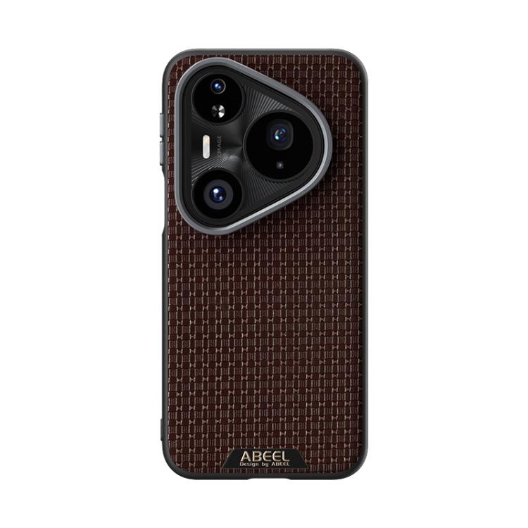 Funda de cuero con micro relieve 6D y MagSafe para Huawei Pura 80 Pro 5G / 80 Pro+ 5G (marrón)