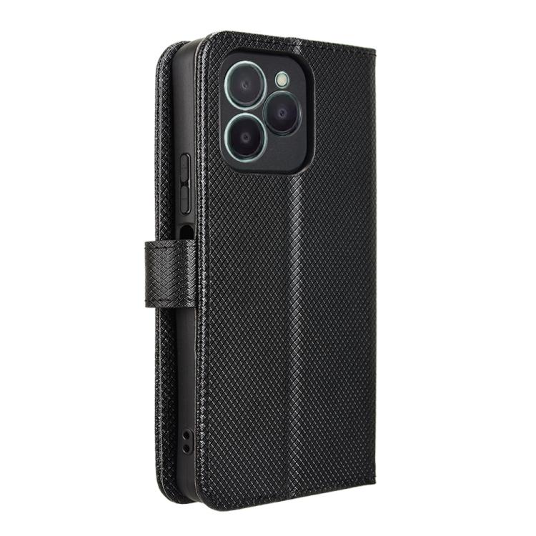 Funda de Cuero para Fossibot S1 5G con Textura de Diamante (Negra)