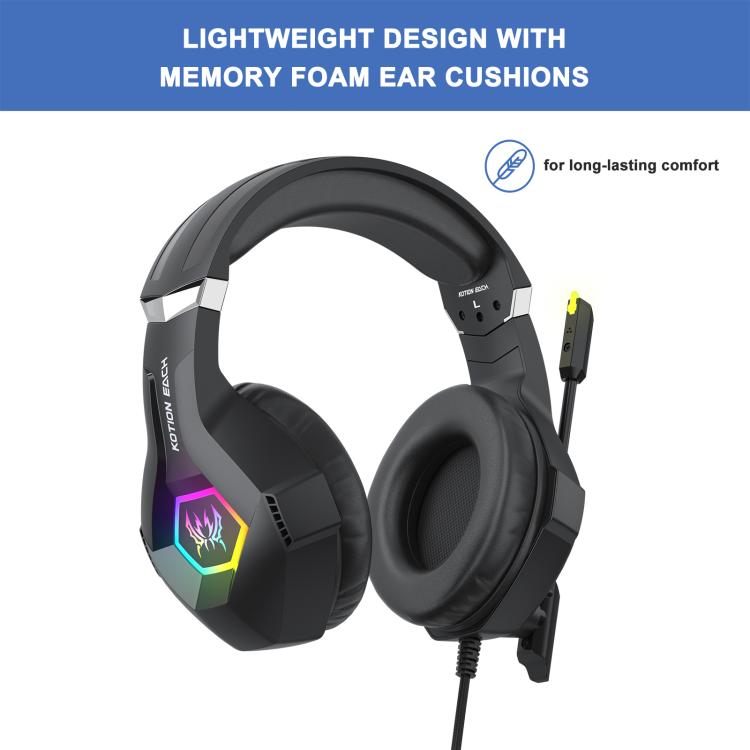 Auriculares Omnidireccionales Kotion Each GS450 con Micrófono para Deportes Electrónicos, Cable de 1,9 m (Negro)
