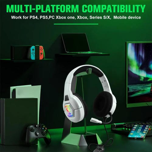 Auriculares Soulbytes S100 con Micrófono Omnidireccional para Esports (Blancos) Longitud 1,9 m