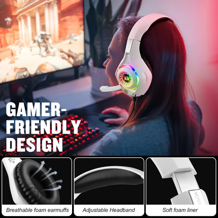 Auriculares Kotion Each GS410 con Micrófono Omnidireccional y Reducción de Ruido (Blancos) 1,9 m