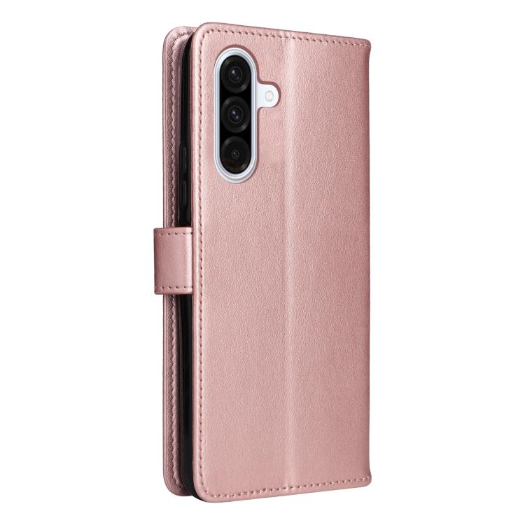 Funda de piel con tapa y diseño de gato y abeja para Samsung Galaxy A56 5G (oro rosa)