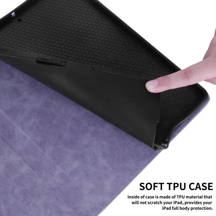 Funda de cuero con relieve de rombos para Xiaomi Redmi Pad 2 (morada)