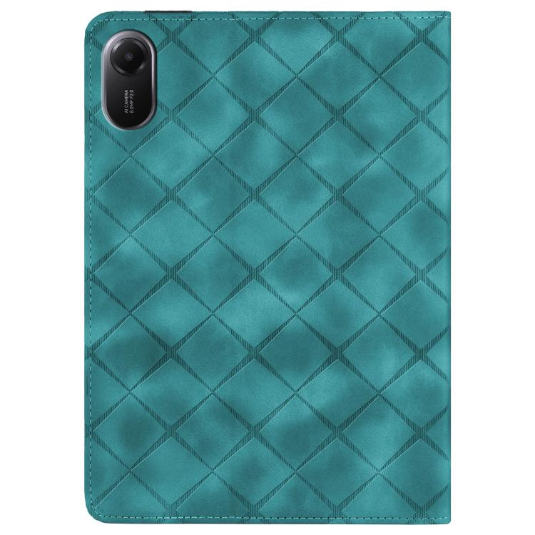 Funda de cuero con relieve de rombos para Xiaomi Redmi Pad 2 (verde)
