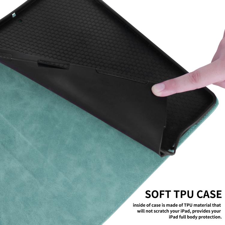 Funda de cuero con relieve de rombos para Xiaomi Redmi Pad 2 (verde)