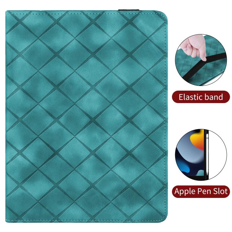 Funda de cuero con relieve de rombos para Xiaomi Redmi Pad 2 (verde)