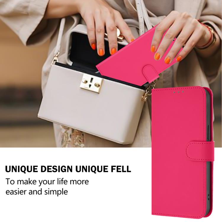 Funda de cuero con textura de piel y cordón para Samsung Galaxy M56 5G (rosa y rojo)