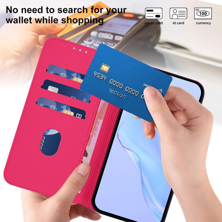 Funda de cuero con textura de piel y cordón para Samsung Galaxy M56 5G (rosa y rojo)