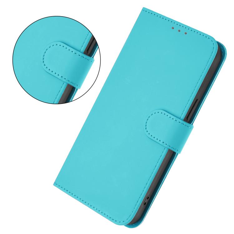 Funda de piel con textura de color liso y cordón para Samsung Galaxy M56 5G (azul lago)