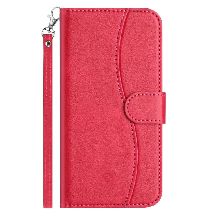 Funda de Cuero con Doble Pliegue En Forma de S para Oppo Reno13 Pro (Rosa)