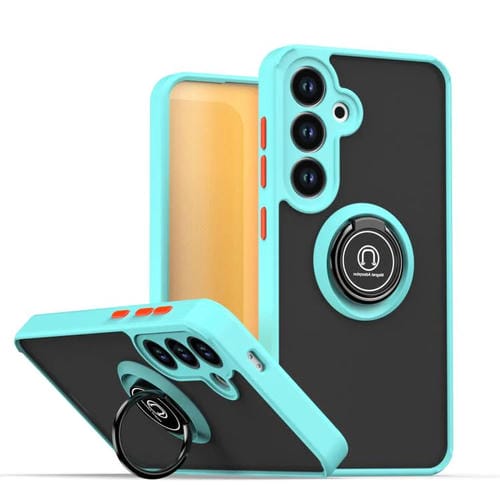 Funda de TPU + PC con anillo para Samsung Galaxy S25+ / S24+ 5G Q Shadow 1 Series (azul cielo)