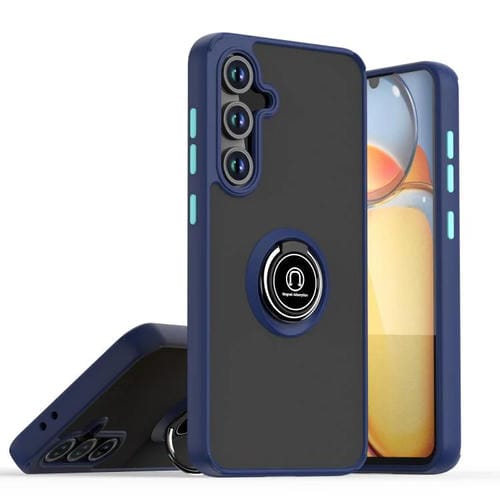 Funda de TPU + PC con anillo para Samsung Galaxy S24 FE 5G Q Shadow 1 Series (azul real)