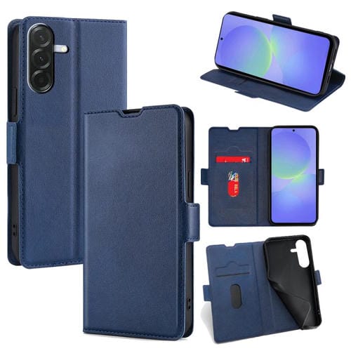 Funda de cuero ultrafina con hebilla lateral y tapa horizontal para Samsung Galaxy A36 5G (azul)