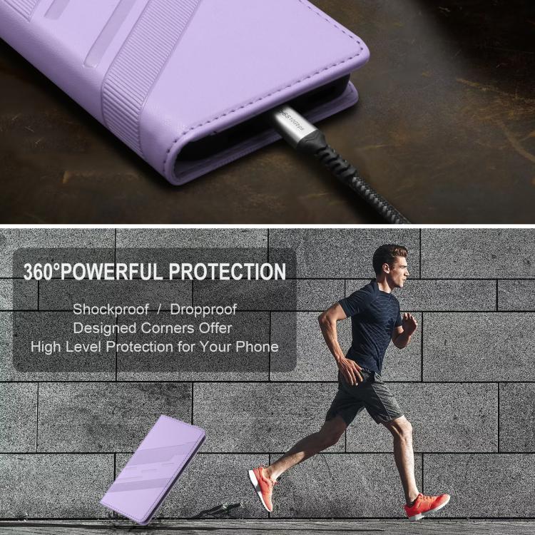 Funda de cuero retro con relieve para Sony Xperia 1 VII (morado claro)