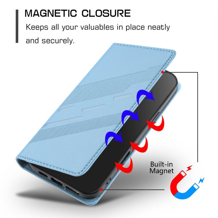Funda de cuero retro con relieve para Sony Xperia 1 VII (azul claro)