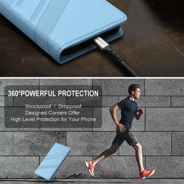 Funda de cuero retro con relieve para Sony Xperia 1 VII (azul claro)