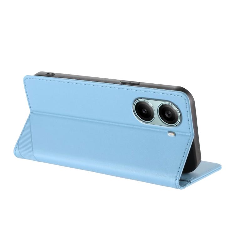Funda de cuero retro con relieve global para Redmi Turbo 4 Pro (azul claro)