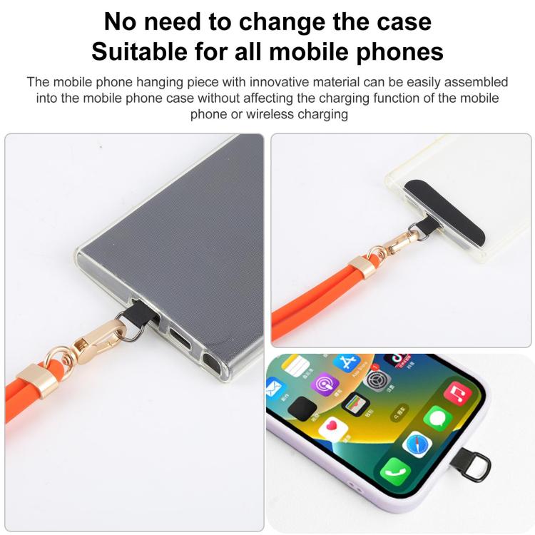 Cordón largo ajustable de silicona líquida antipérdida para teléfono (beige)