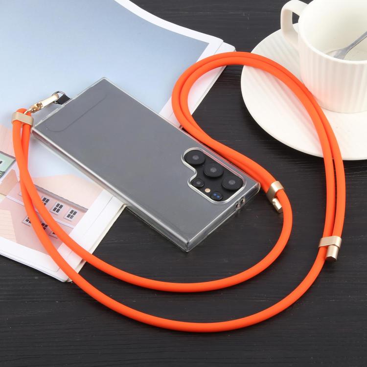 Cordón largo ajustable de silicona líquida antipérdida para teléfono (beige)