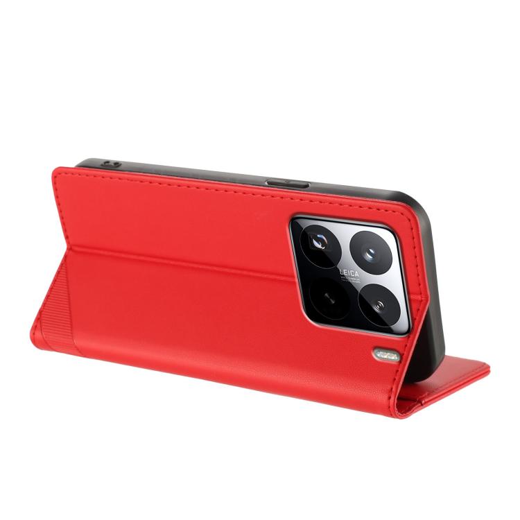 Funda de cuero retro con relieve para Xiaomi 15S Pro (rojo)
