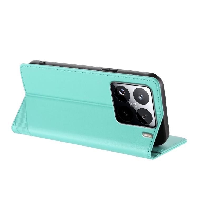 Funda de cuero retro con relieve para Xiaomi 15S Pro (verde menta)